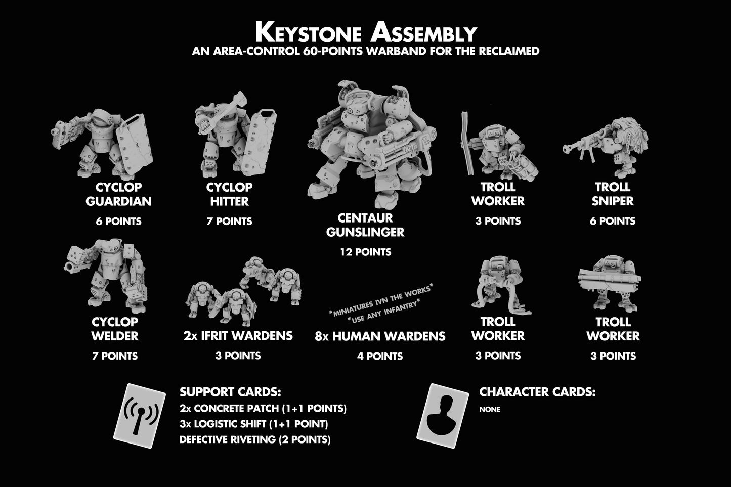 Keystone Assembly 60 point army - The Reclaimed - Full Spectrum Dominance - 6mm