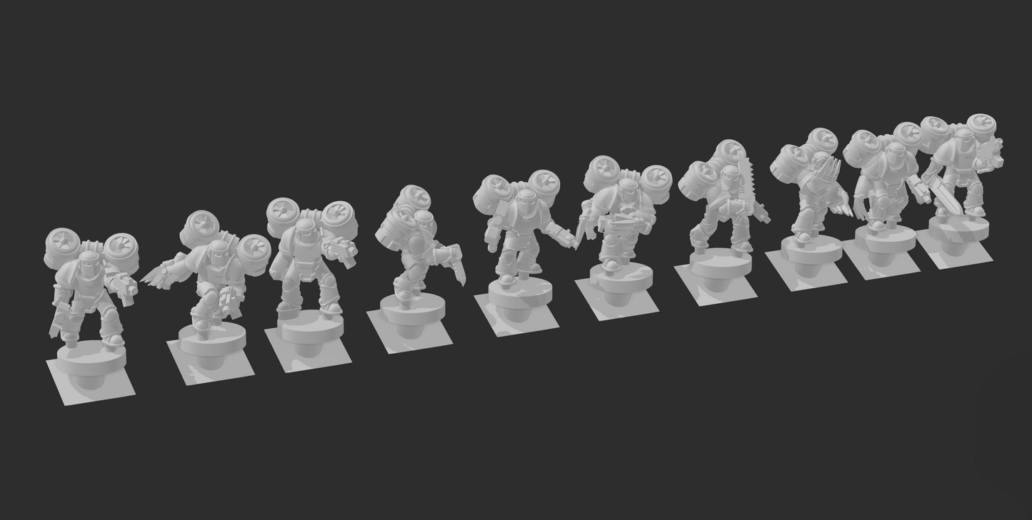 Mk3 Crusaders Ground assault (jetpacks) - 6/8-10-15mm