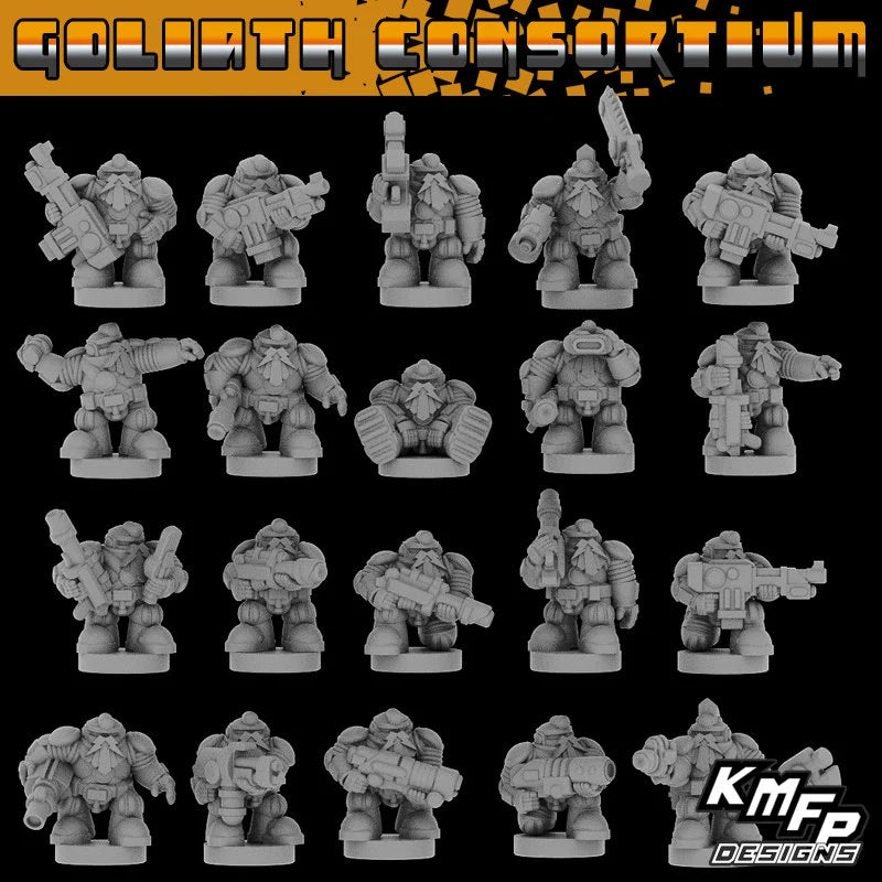 Goliath Consortium Brotherhood Combat Infantry Squad - 6mm/8mm