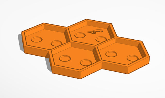 Magnetizable Hex Movement Tray by Raven Miniatures