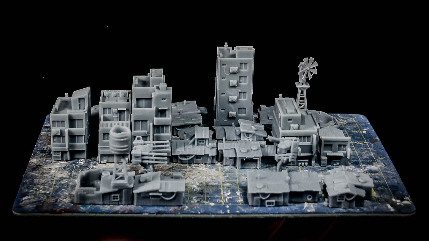 Shanty Town 1 - Miniature Terrain Set (6 Buildings)