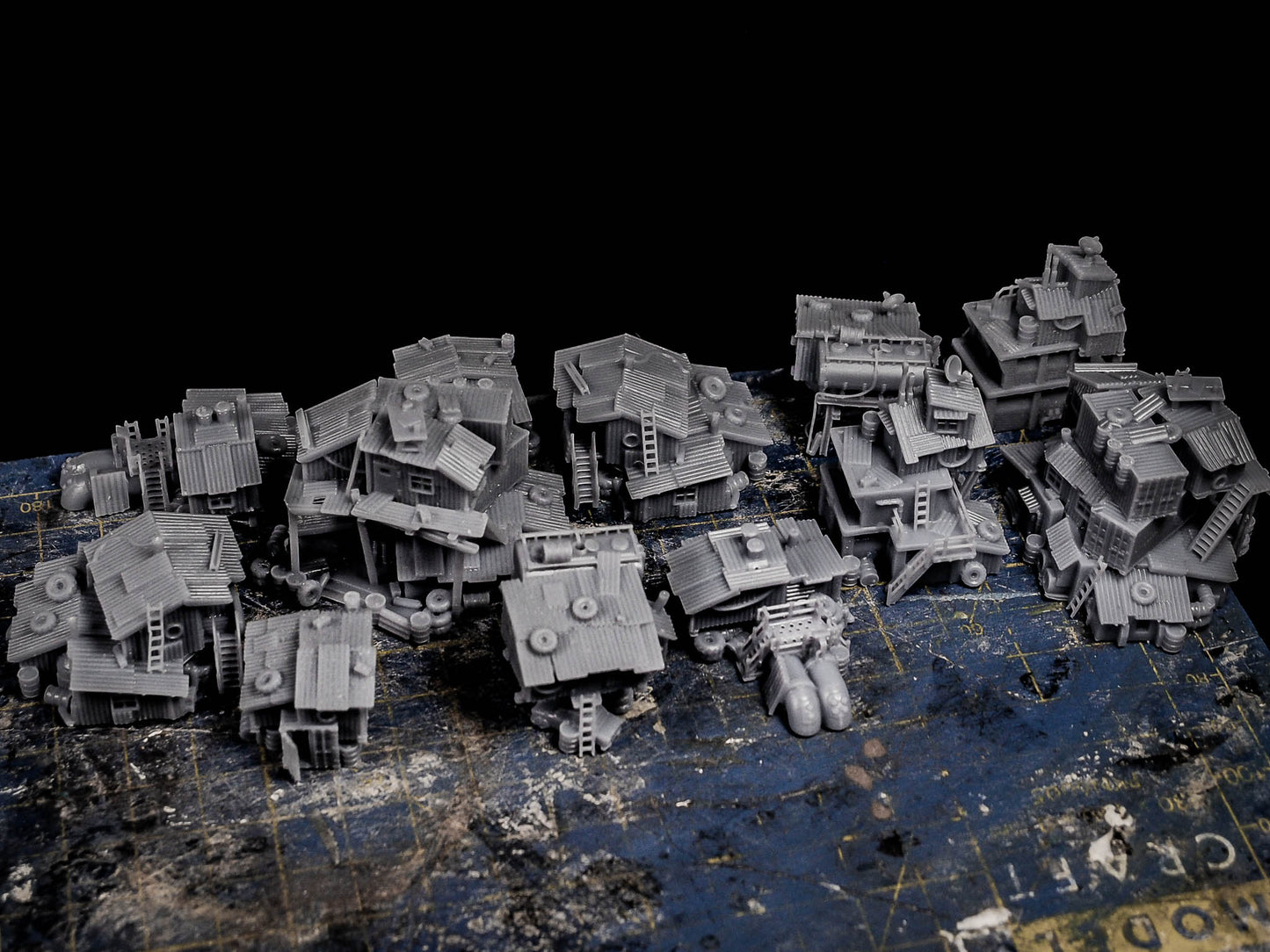 Shanty Town 2 - Miniature Terrain Set (6 Buildings)