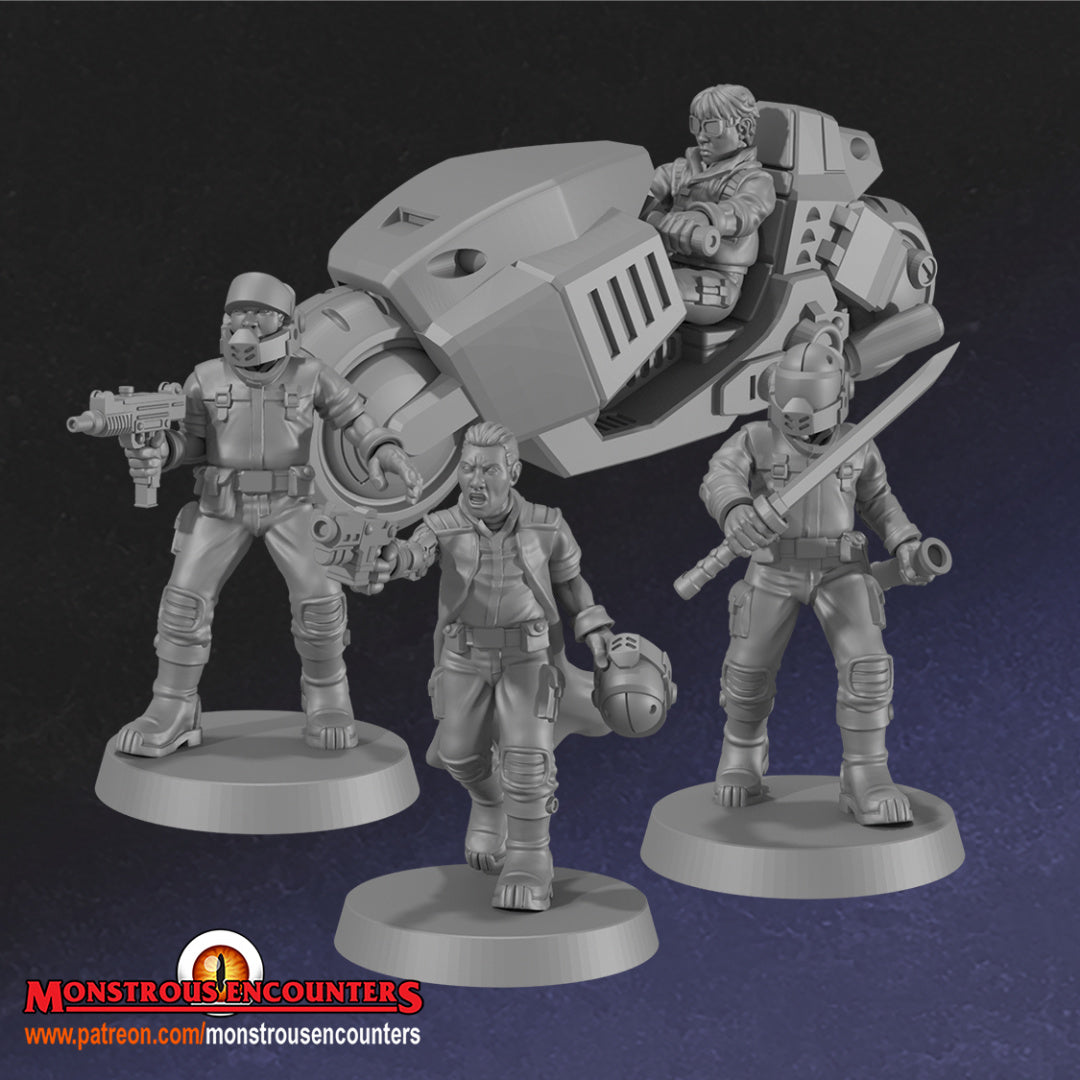 Cyberpunk Aka Biker Gang - 28/32mm miniatures by Monstrous Encounters