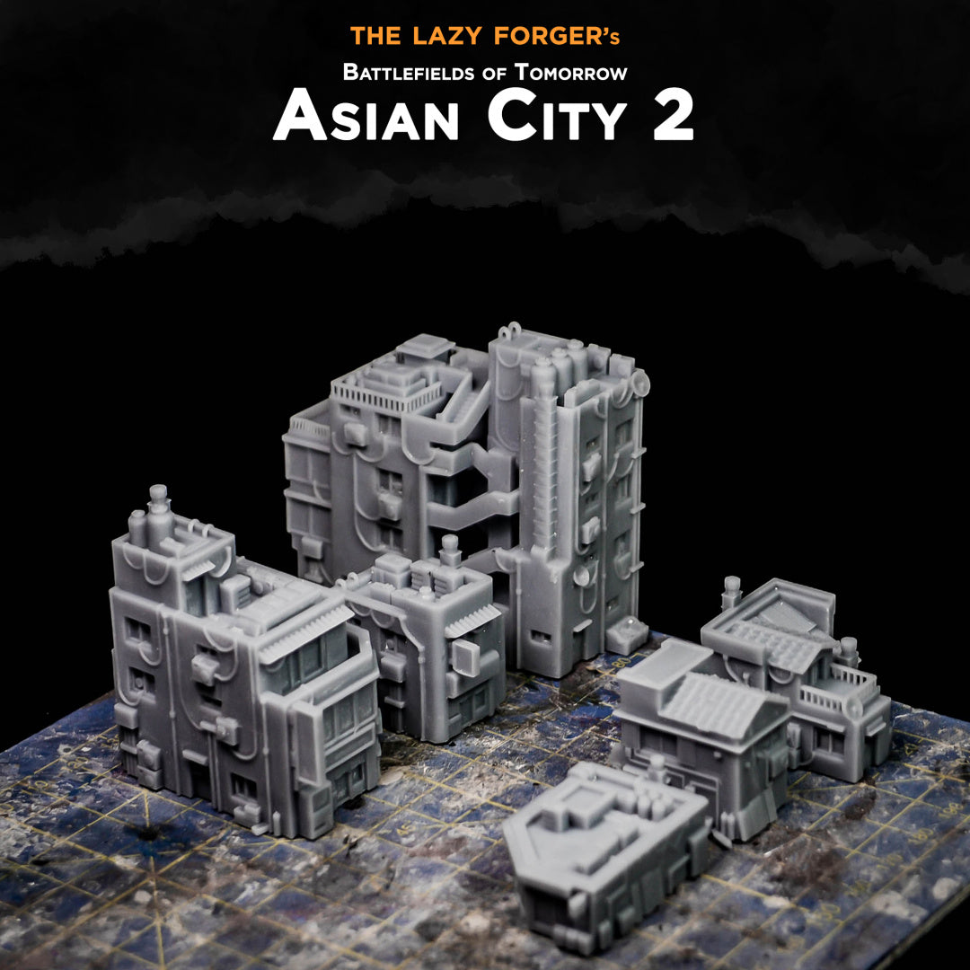 Cyberpunk residential apartments miniature terrain