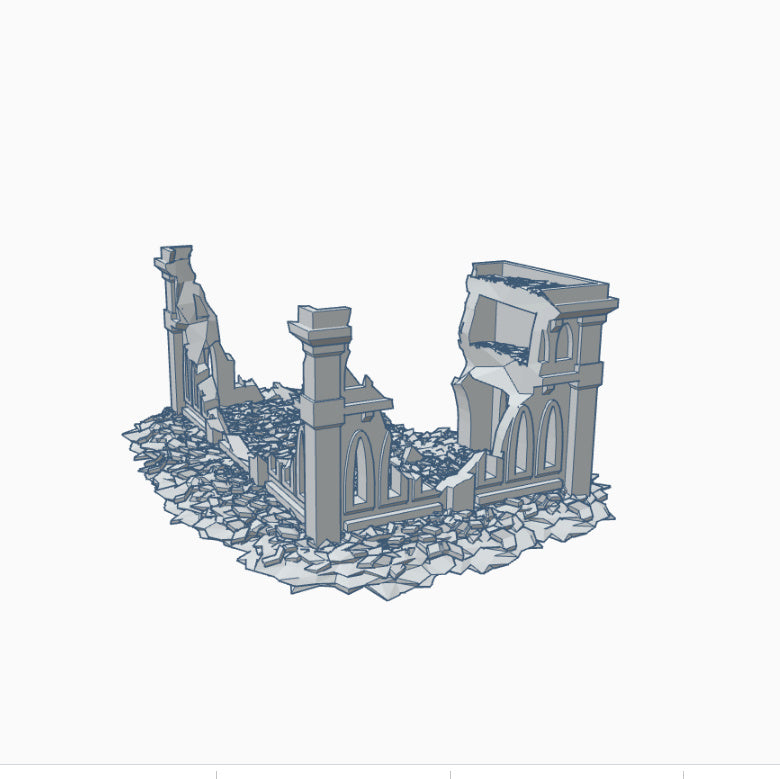 Gothic Ruined Building 21 - Wargame Forge