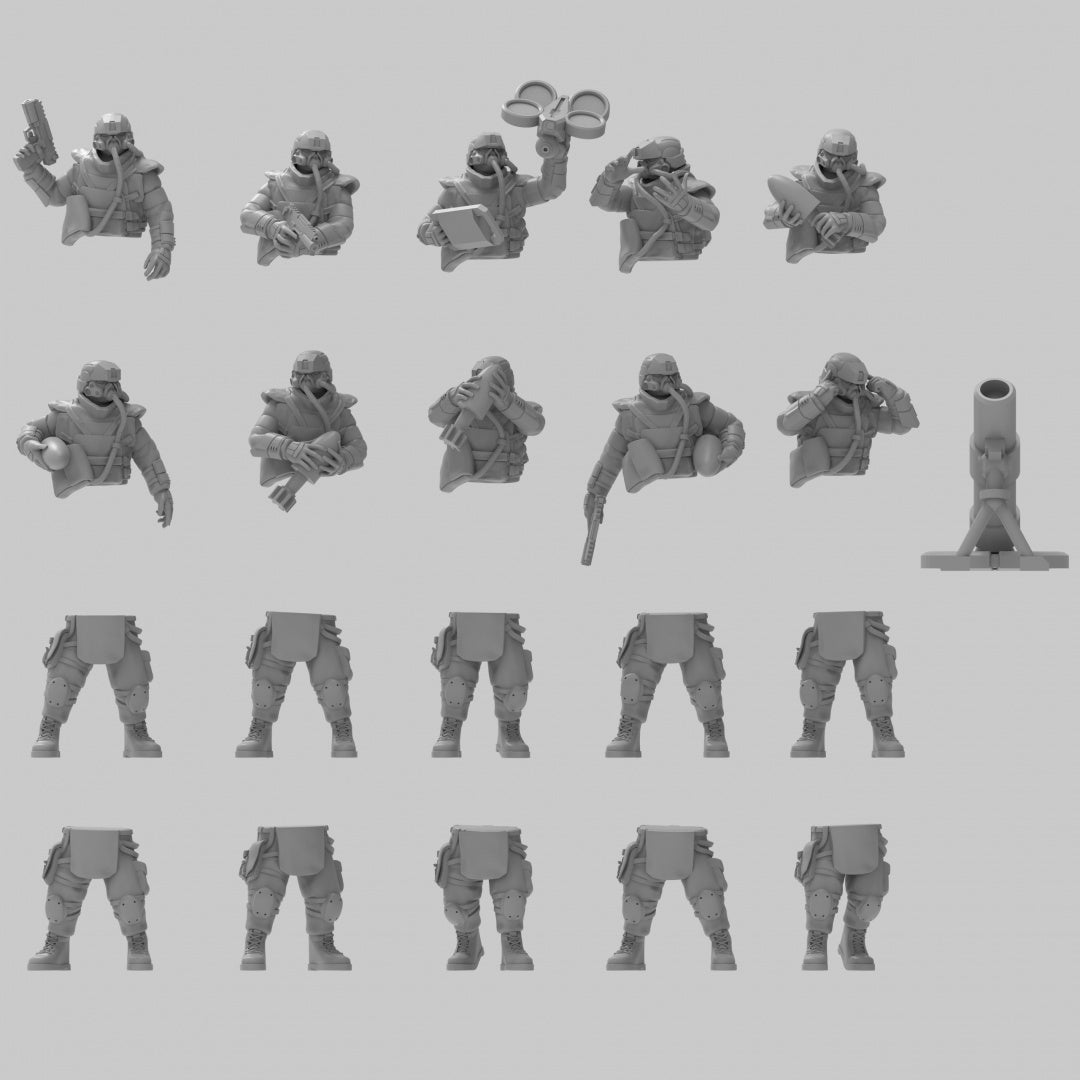 Support Infantry w/ Mortars - ThatEvilOne - 28mm/32mm