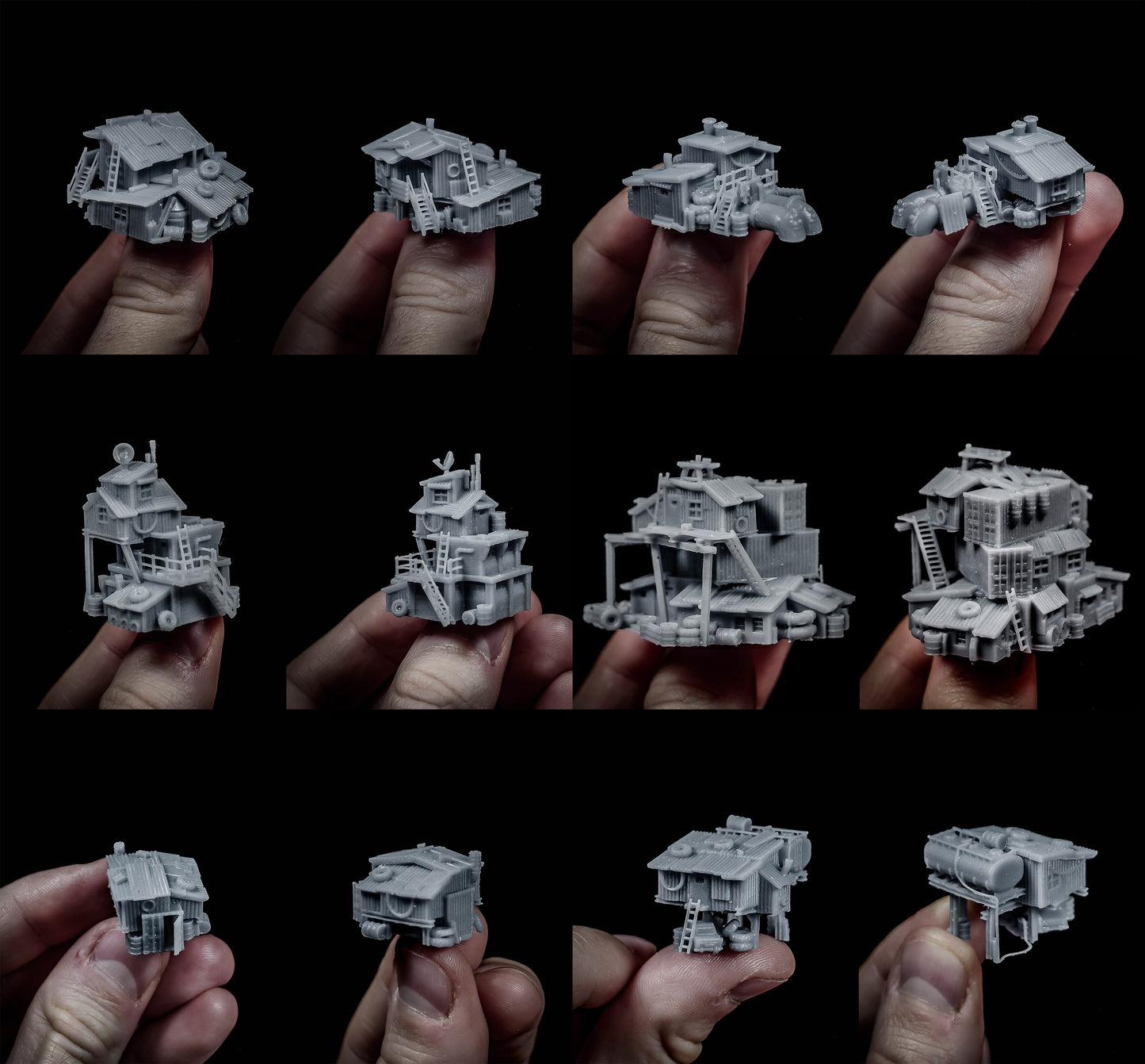 Shanty Town 2 - Miniature Terrain Set (6 Buildings)