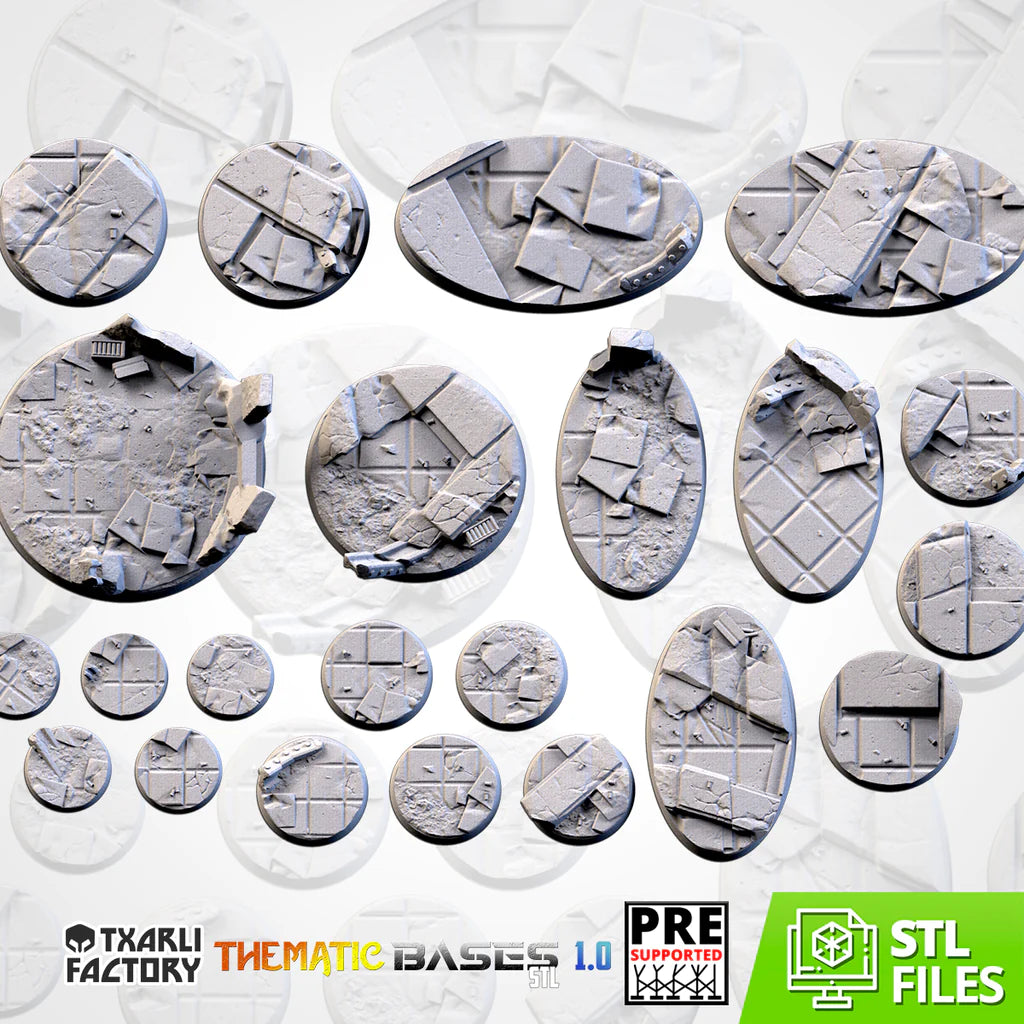 CITY RUINS BASES (ROUND) - Thematic bases - Txarli Factory