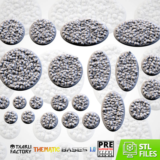 DEATH SKULL BASES (ROUND) - Thematic bases - Txarli Factory