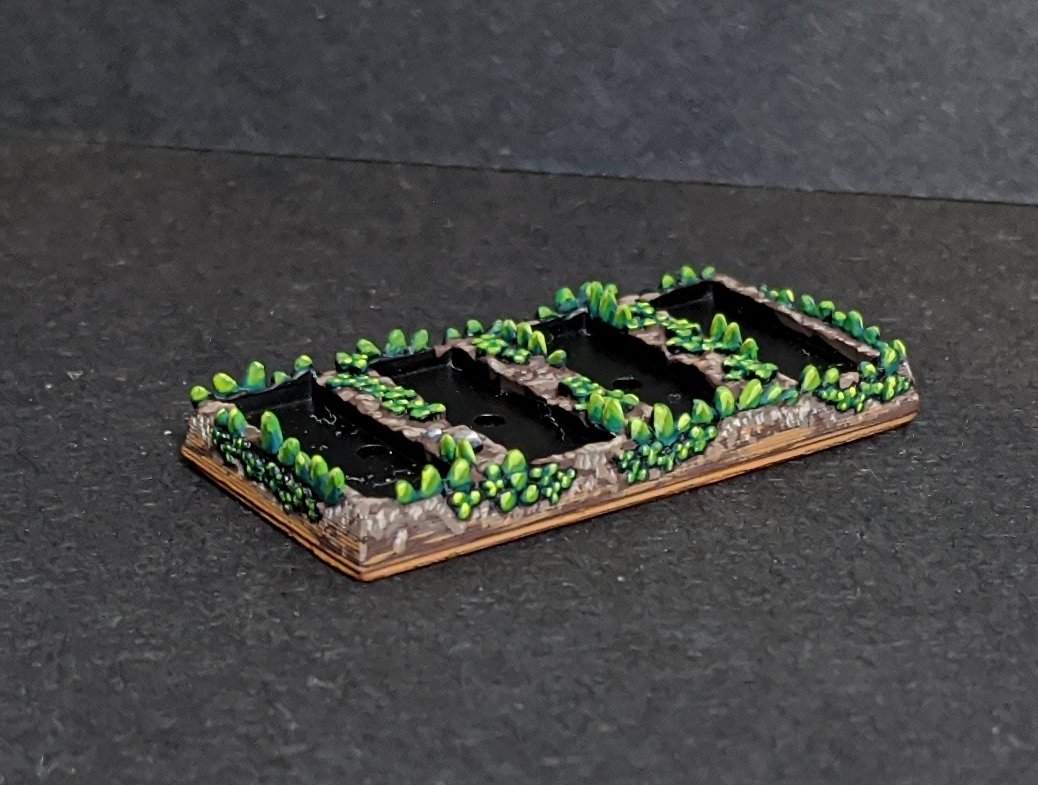 GRASSY Infantry Base/Movement Tray 2slot/4slot - Warmaster Revolution - 10mm