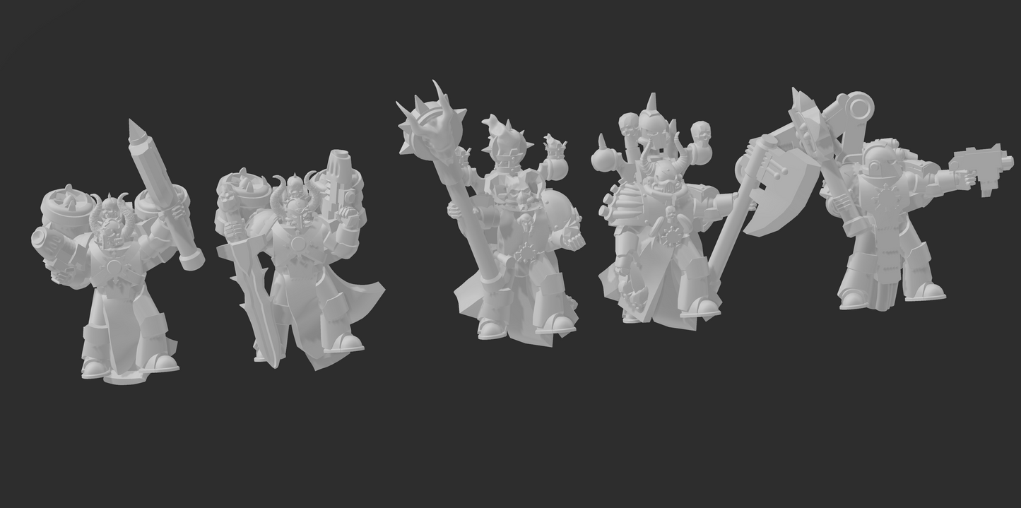 Chaotic Crusaders infantry Command - 6mm/8mm