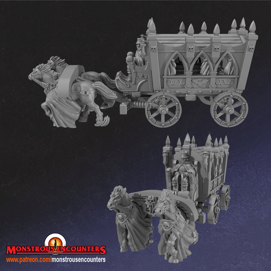 Undead Black Coach - 28/32mm miniatures by Monstrous Encounters