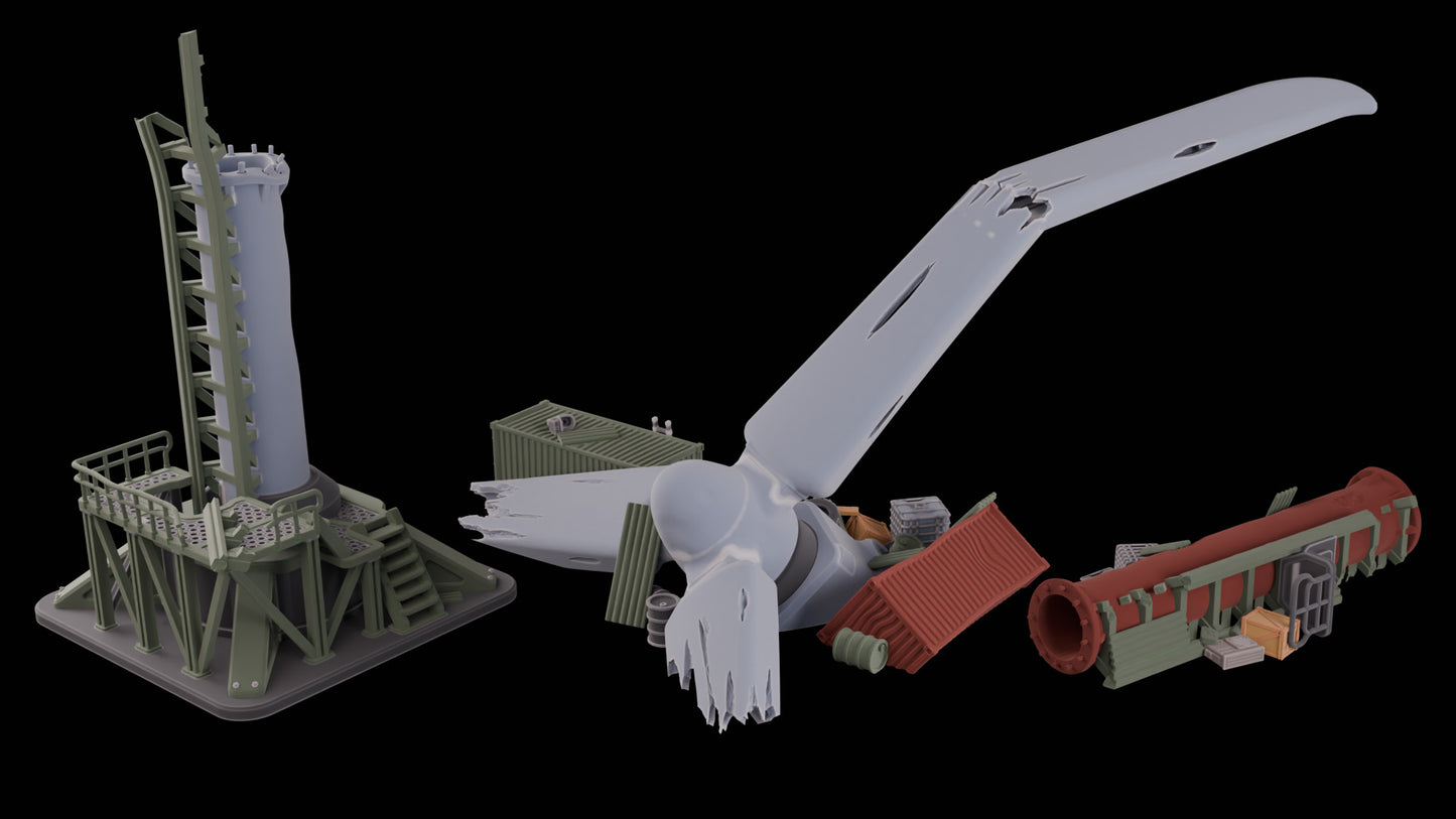 Broken turbine - Miniature Terrain Set