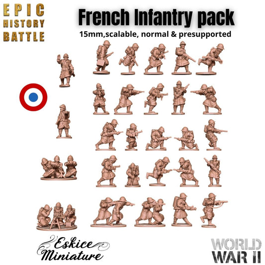 French Infantry Pack - WW2 - 6mm 10mm 15mm