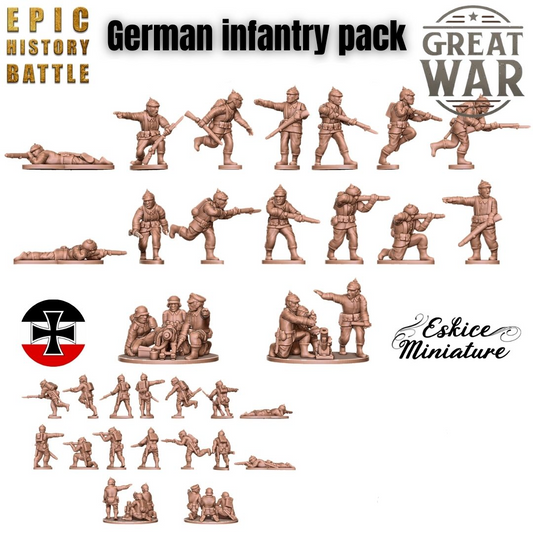 German Infantry Pack - WW1 - 6mm 10mm 15mm