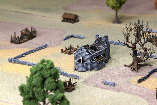 Destroyed Village - 10mm Terrain Set