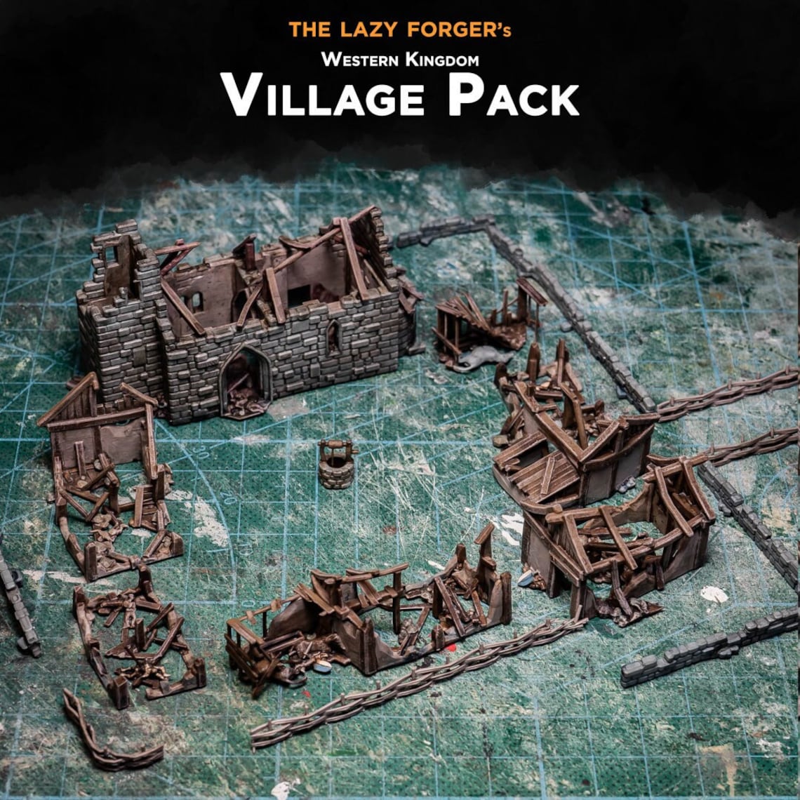 Destroyed Village - 10mm Terrain Set