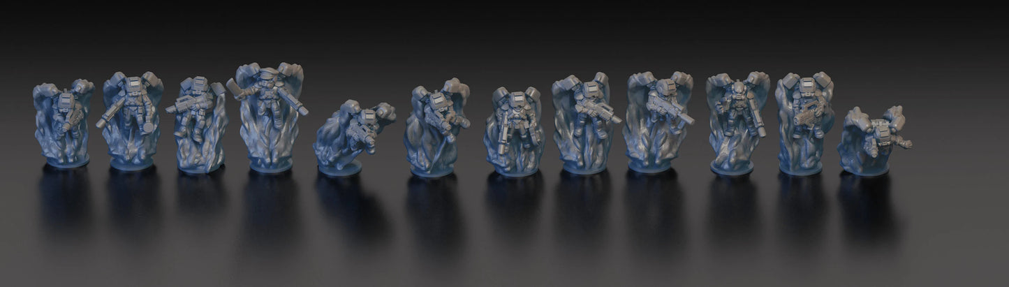 Esyrian Atmospheric Drop Troopers in Flight - 6mm/8mm Epic - Wakes Emporium