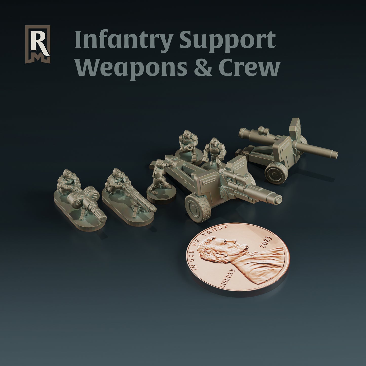 SciFi Infantry Support Weapons & Crew - 6mm/8mm - Resinant Miniatures