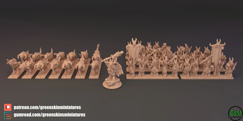 Beastmen Army By Green Skin Miniatures - 10mm Miniatures