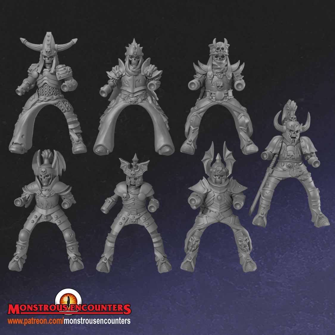 Mounted Barrow Wights - 28/32mm miniatures by Monstrous Encounters