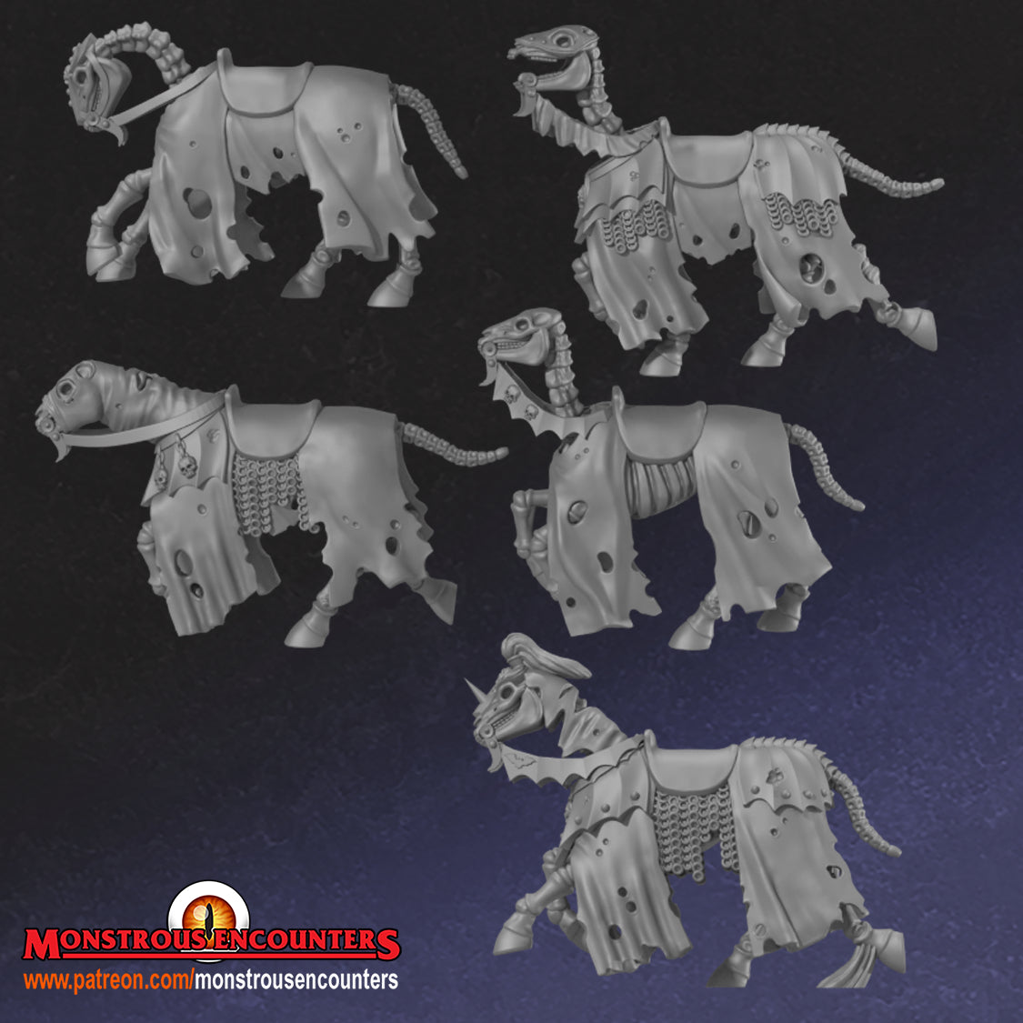 Mounted Barrow Wights - 28/32mm miniatures by Monstrous Encounters