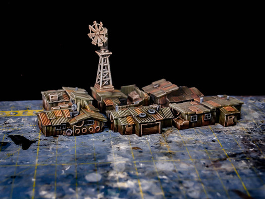 Shanty Town 1 - Miniature Terrain Set (6 Buildings)