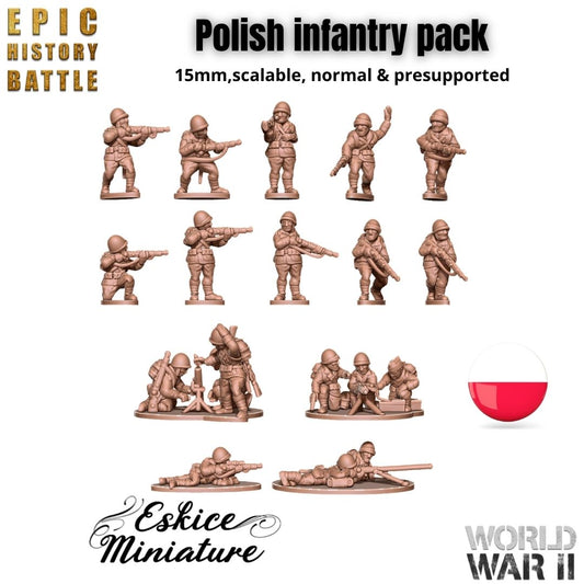 Polish Infantry Pack - WW2 - 6mm 10mm 15mm