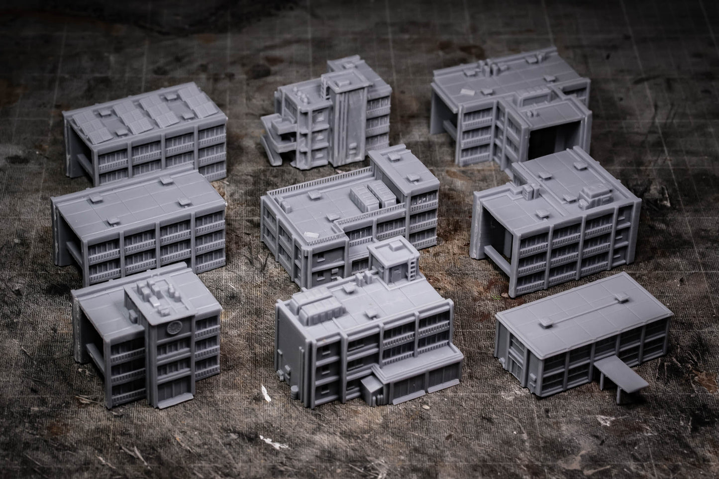 Asian School Grounds - Miniature Terrain Set (9 Buildings)