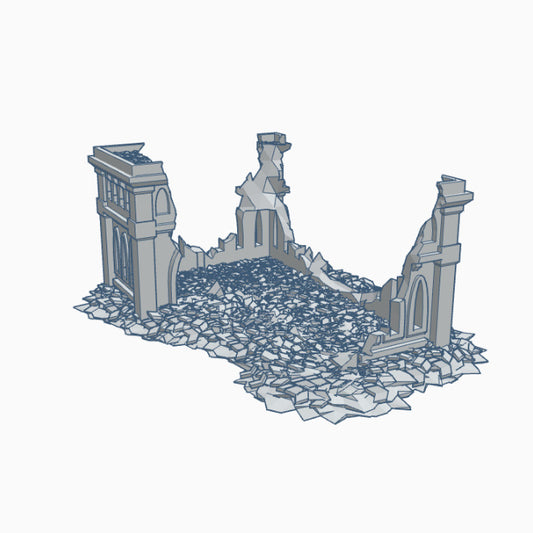 Gothic Ruined Building 21 - Wargame Forge