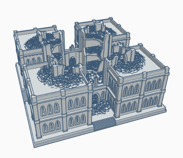 Gothic Ruined Tech Cult Citadel - Wargame Forge