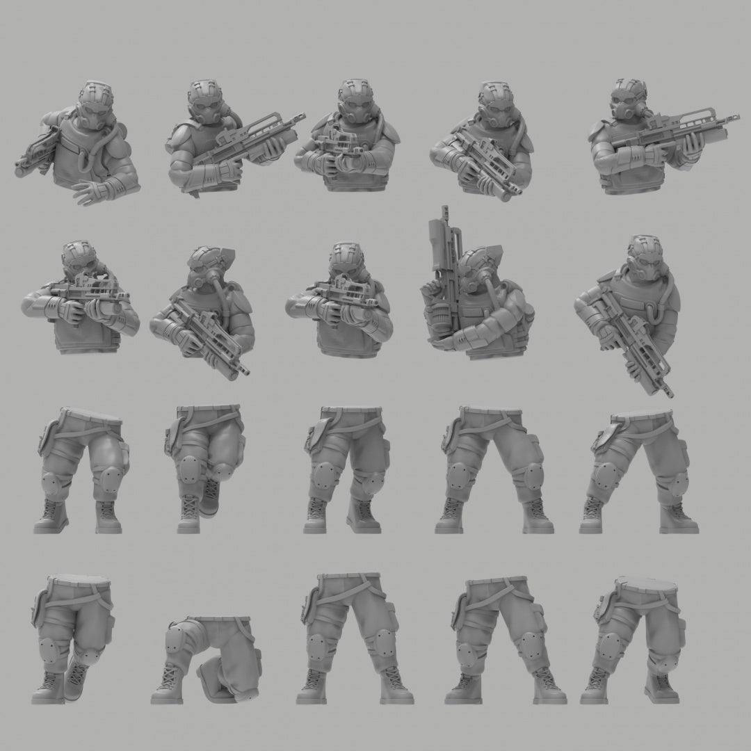 Heck Ghosts Advanced Infantry w/ Rifles - ThatEvilOne - 28mm/32mm