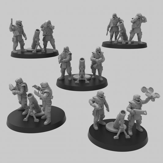 Support Infantry w/ Mortars - ThatEvilOne - 28mm/32mm