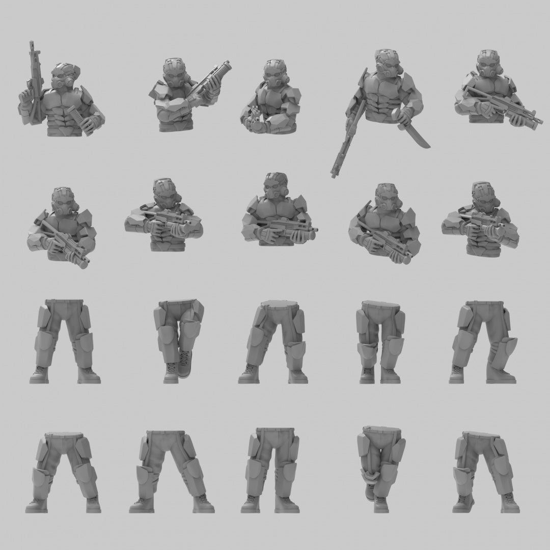 HeckGhosts Advanced Shocktroops w/ SMGs - ThatEvilOne - 28mm/32mm