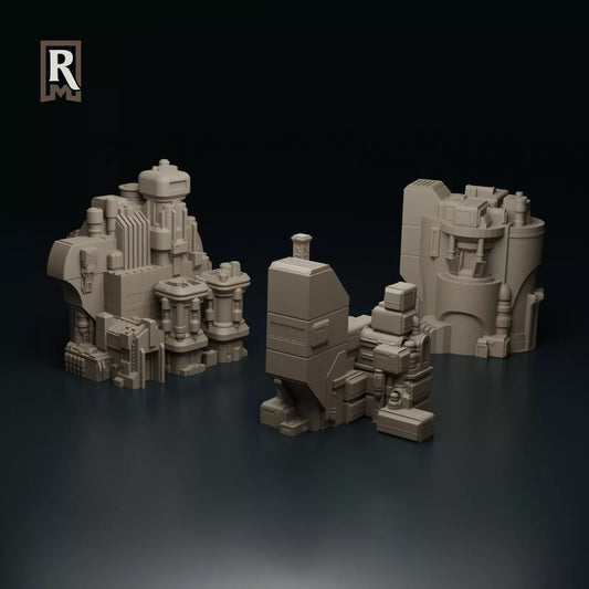 Industrial City Set 3 - Miniature Terrain Set epic 6mm/8mm battletech