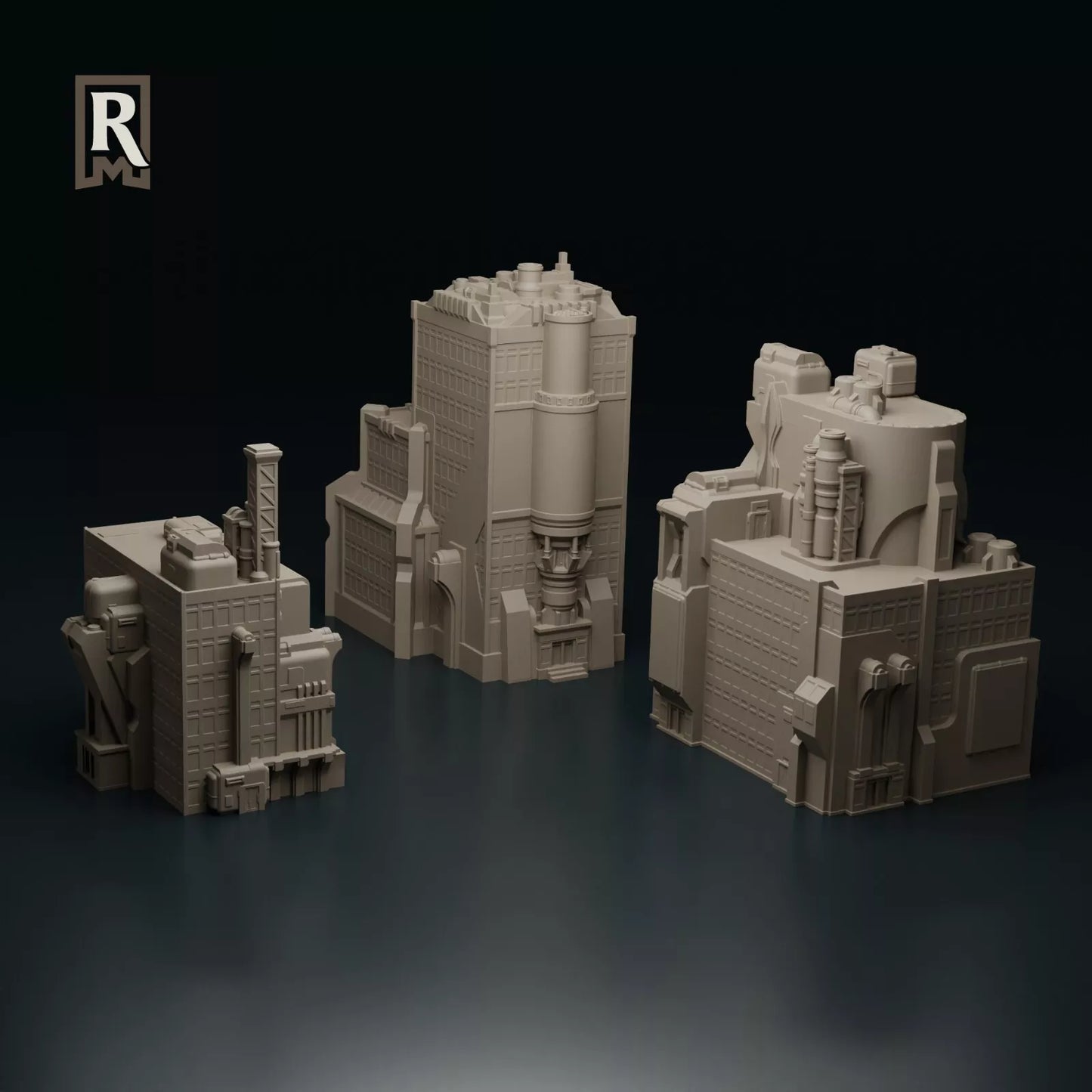 Commercial Complex set 4 - Miniature Terrain Set epic 6mm/8mm battletech