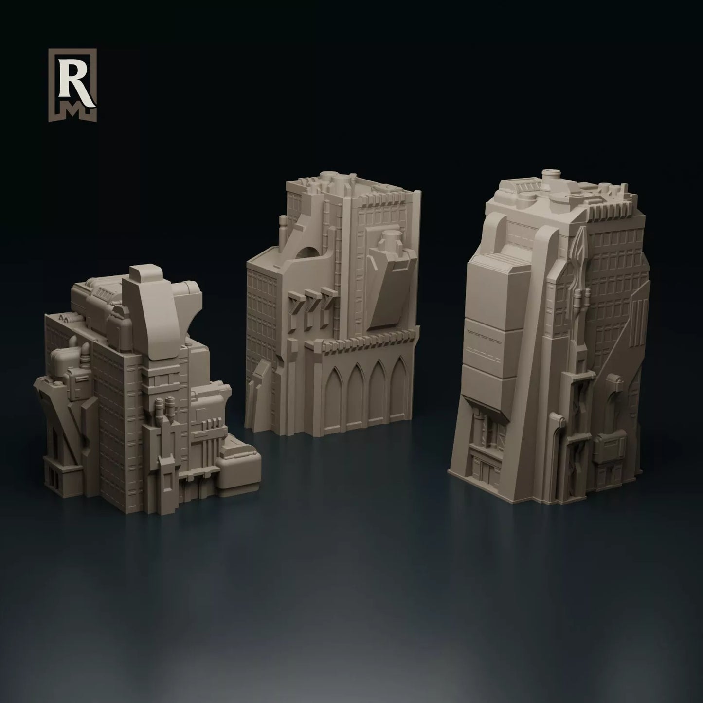 Commercial Complex set 3 - Miniature Terrain Set epic 6mm/8mm battletech