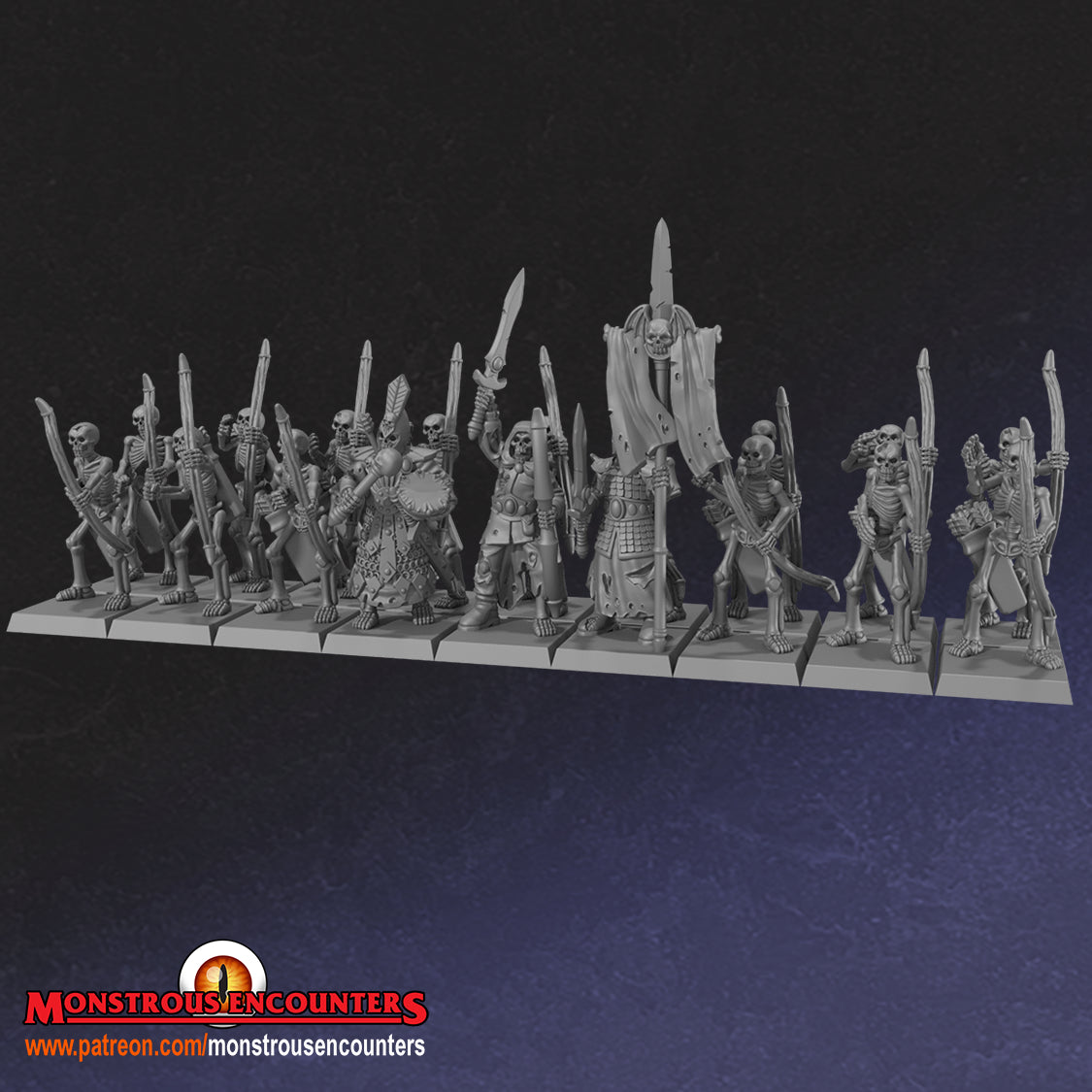 Skeleton archers Horde - 28/32mm miniatures by Monstrous Encounters