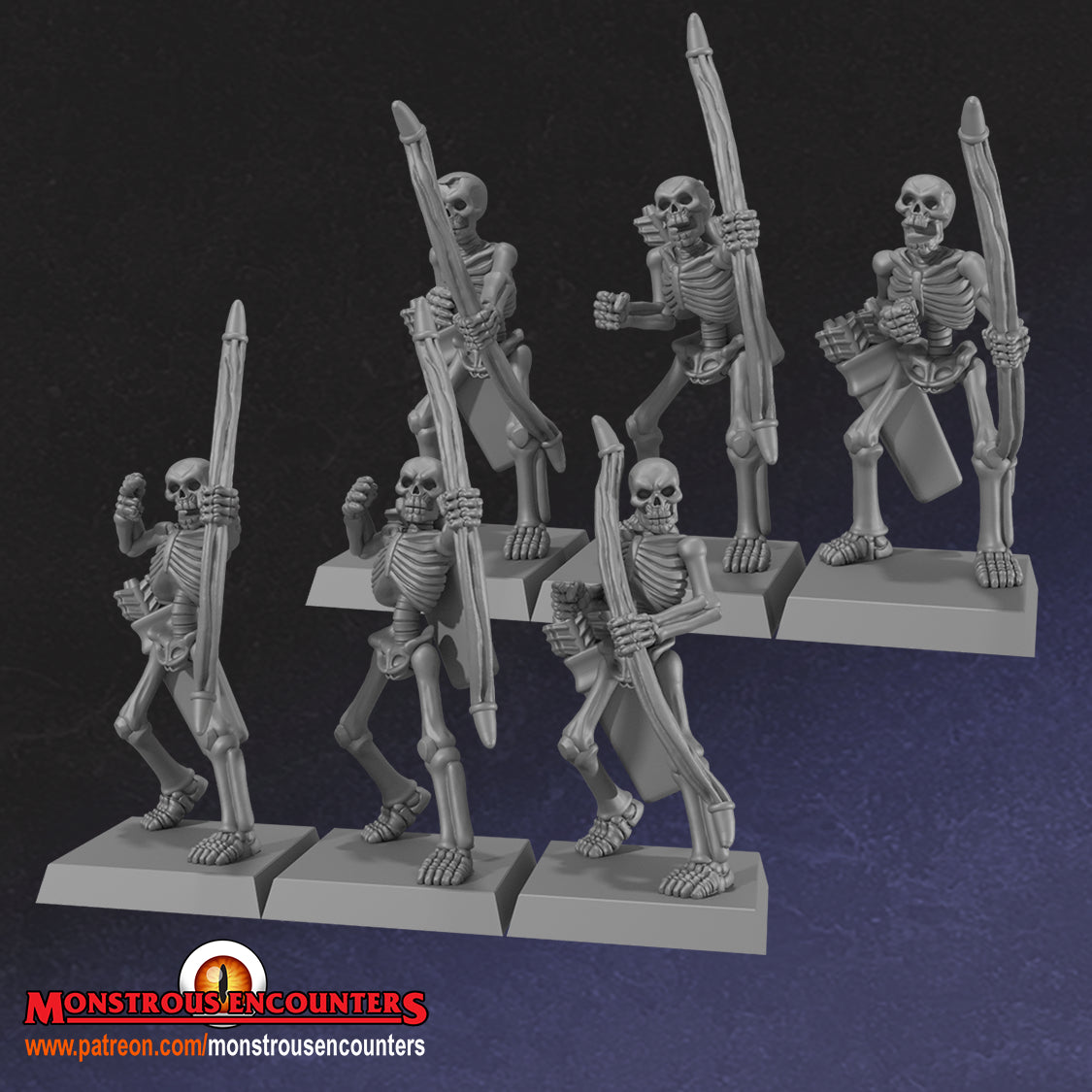 Skeleton archers Horde - 28/32mm miniatures by Monstrous Encounters