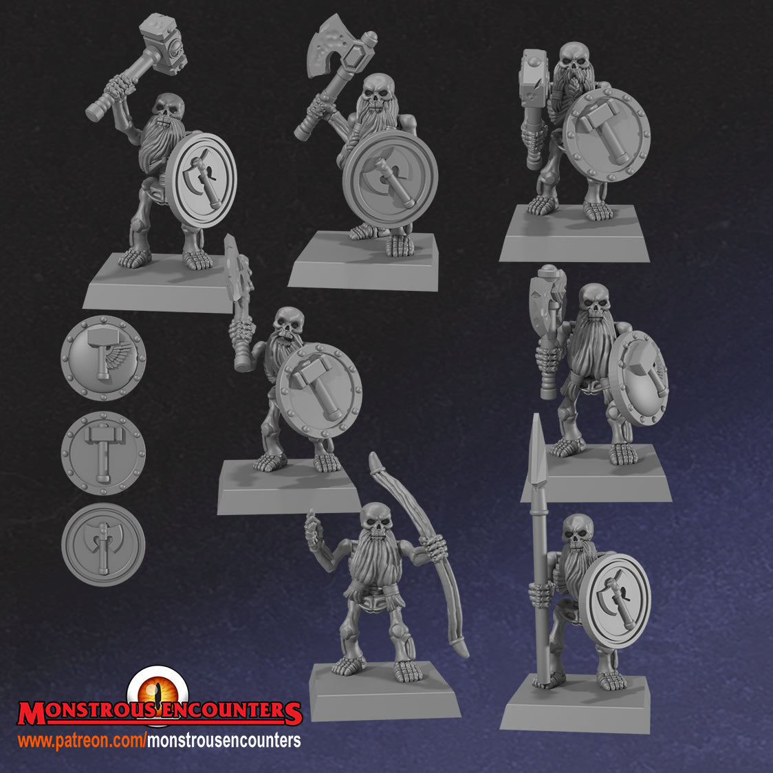 Skeleton Horde: Dwarf Expansion - 28/32mm miniatures by Monstrous Encounters