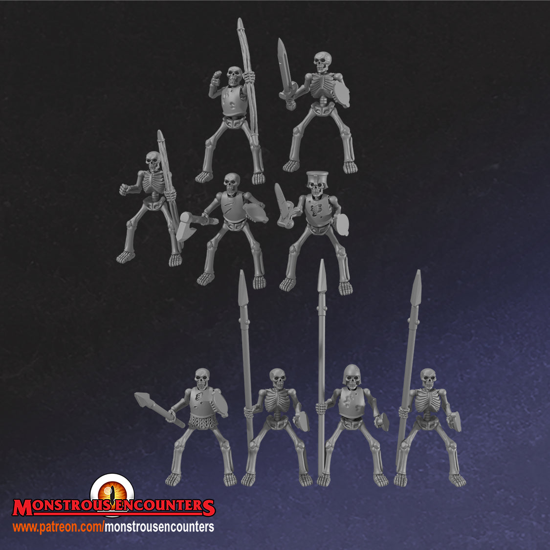 Skeleton Horsemen - 28/32mm miniatures by Monstrous Encounters