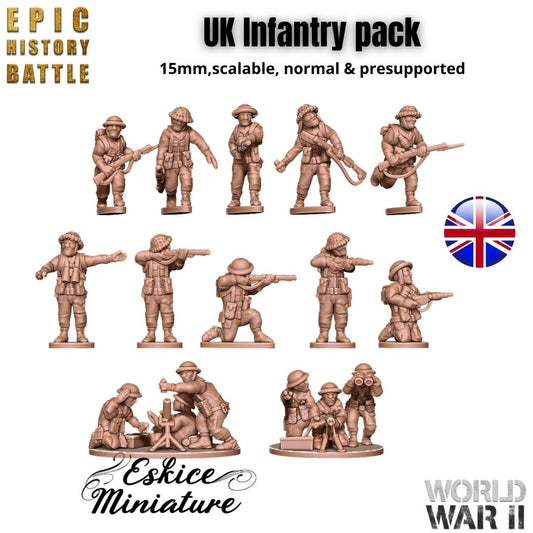 British Infantry Pack - WW2 - 6mm 10mm 15mm