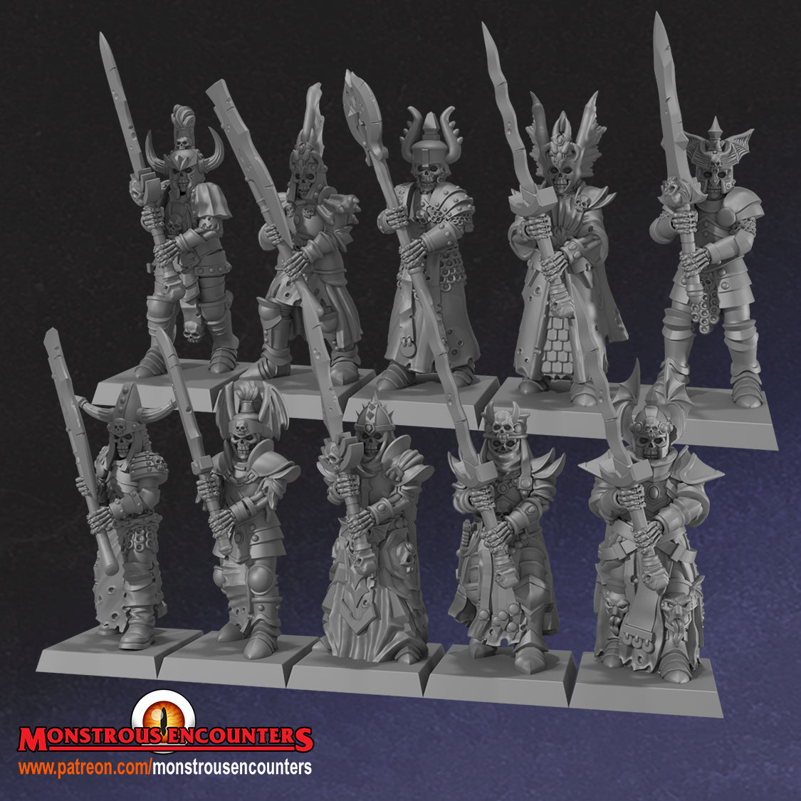 Barrow Wights with Two handed swords - 28/32mm miniatures by Monstrous Encounters