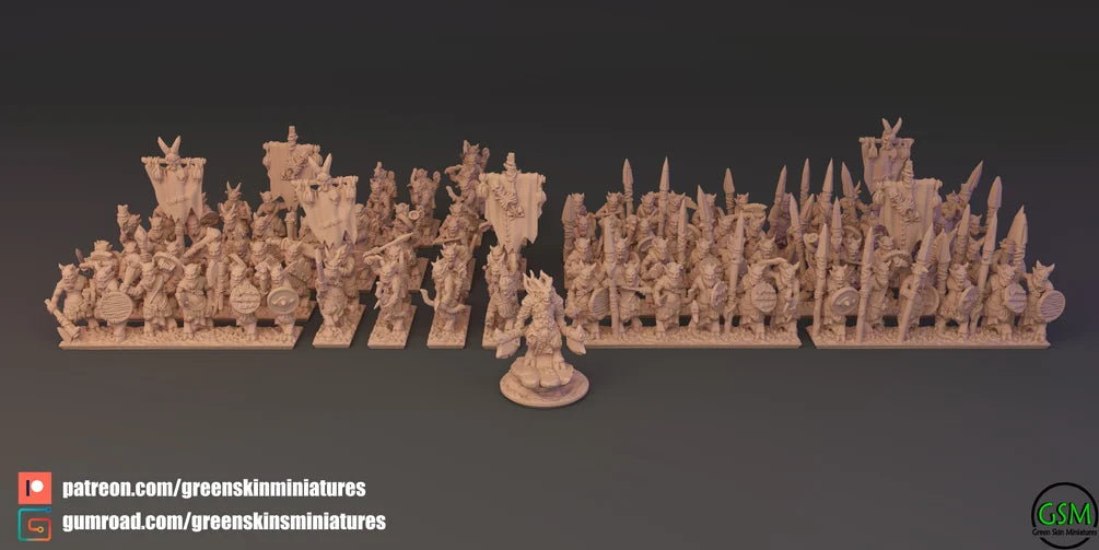Beastmen Army By Green Skin Miniatures - 10mm Miniatures