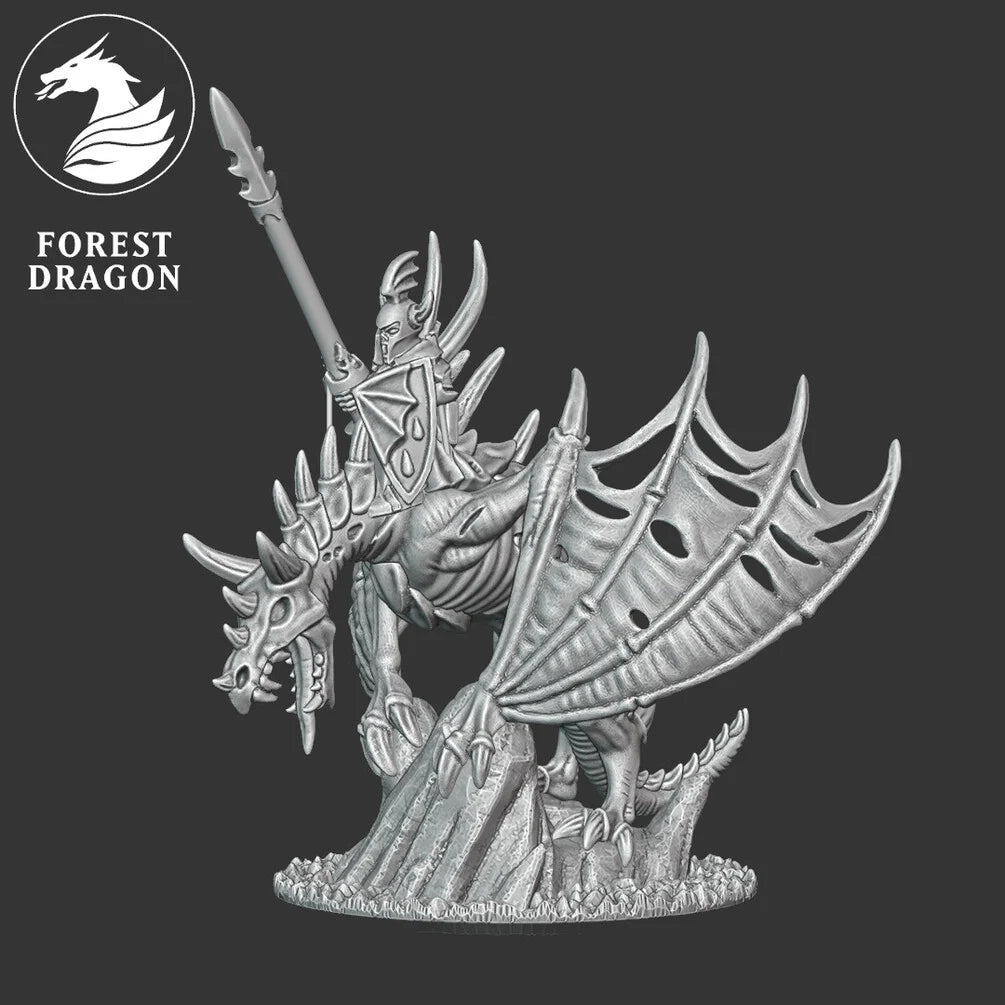 Forest Dragon - Vampire on Zombie Dragon Tabletop Miniature